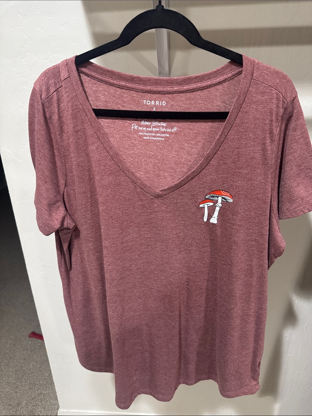 Torrid Heather maroon v neck t shirt